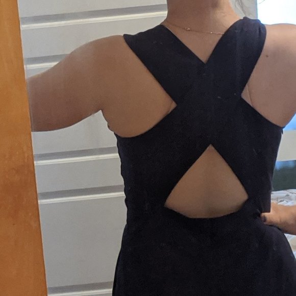 Navy Open-back Jumpsuit - Picture 4 of 12